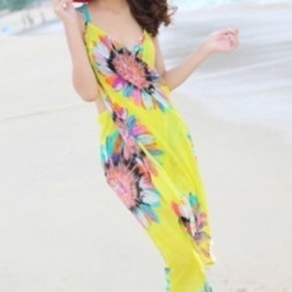 Beach CoverUp Summer Dress Bikini Poolparty Yellow